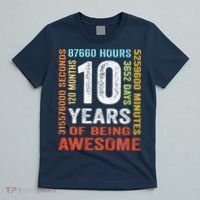 10 Years Old 10th Birthday Gift Vintage Retro 120 Months T-Shirt thumb 5