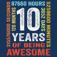 10 Years Old 10th Birthday Gift Vintage Retro 120 Months T-Shirt thumb 7