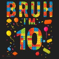 10 Year Old Building Blocks Bruh 10th Birthday Boy Women's Sweatshirt thumb 2