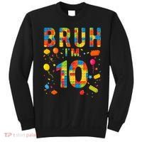 10 Year Old Building Blocks Bruh 10th Birthday Boy Sweatshirt thumb 0