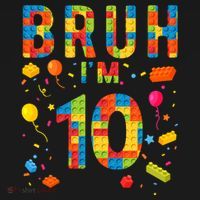 10 Year Old Building Blocks Bruh 10th Birthday Boy Sweatshirt thumb 3
