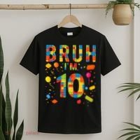 10 Year Old Building Blocks Bruh 10th Birthday Boy T-Shirt thumb 2