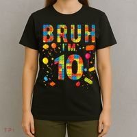 10 Year Old Building Blocks Bruh 10th Birthday Boy T-Shirt thumb 4