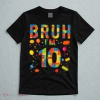 10 Year Old Building Blocks Bruh 10th Birthday Boy T-Shirt thumb 5