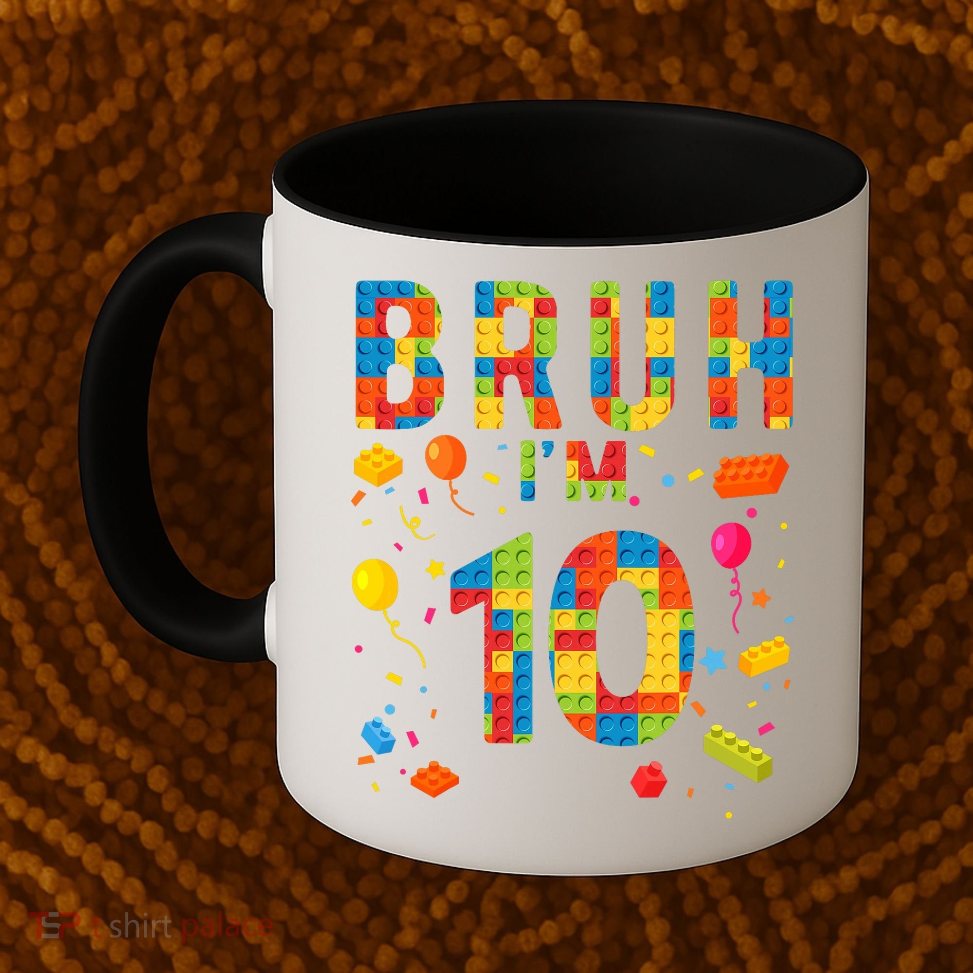 10 Year Old Building Blocks Bruh 10th Birthday Boy Coffee Mug