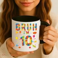 10 Year Old Building Blocks Bruh 10th Birthday Boy Coffee Mug thumb 3