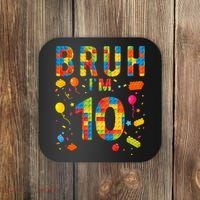 10 Year Old Building Blocks Bruh 10th Birthday Boy Coaster thumb 0