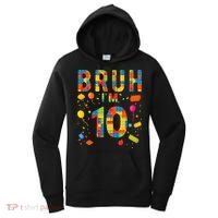 10 Year Old Building Blocks Bruh 10th Birthday Boy Women's Hoodie thumb 0