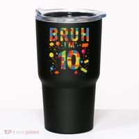 10 Year Old Building Blocks Bruh 10th Birthday Boy Tumbler thumb 0
