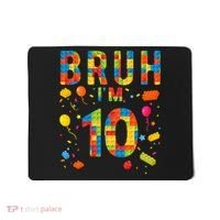 10 Year Old Building Blocks Bruh 10th Birthday Boy Mousepad thumb 0