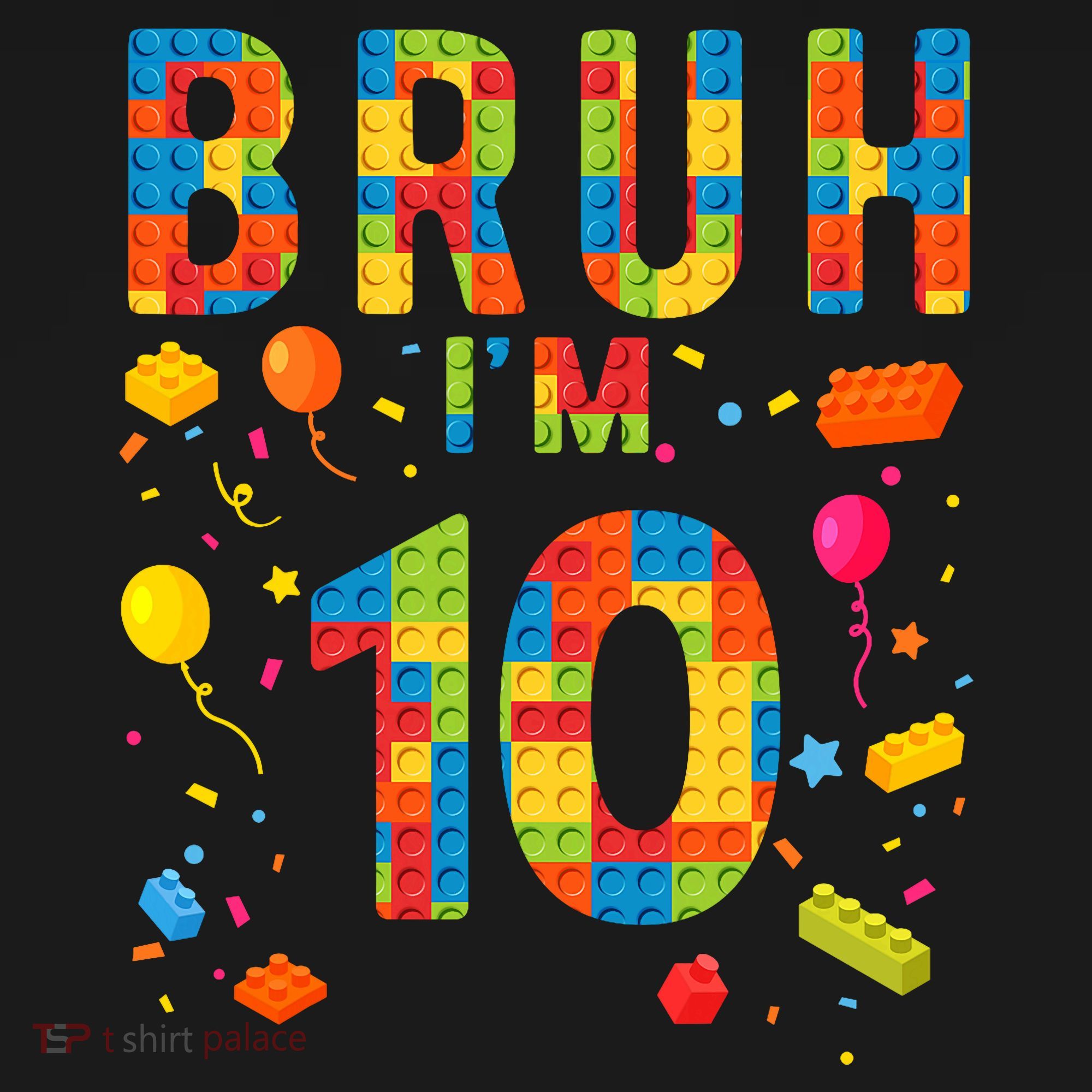 10 Year Old Building Blocks Bruh 10th Birthday Boy Women's Tank Top