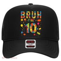 10 Year Old Building Blocks Bruh 10th Birthday Boy Hat thumb 0