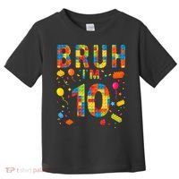 10 Year Old Building Blocks Bruh 10th Birthday Boy Toddler T-Shirt thumb 0