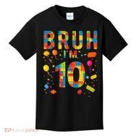 10 Year Old Building Blocks Bruh 10th Birthday Boy Kids T-Shirt thumb 0