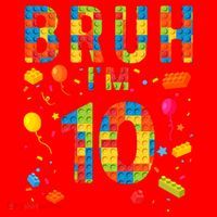10 Year Old Building Blocks Bruh 10th Birthday Boy Santa Hat thumb 1