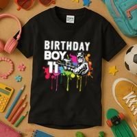 11 Years Old Paintballer Gear Gift 11th Paintball Birthday Kids T-Shirt thumb 3