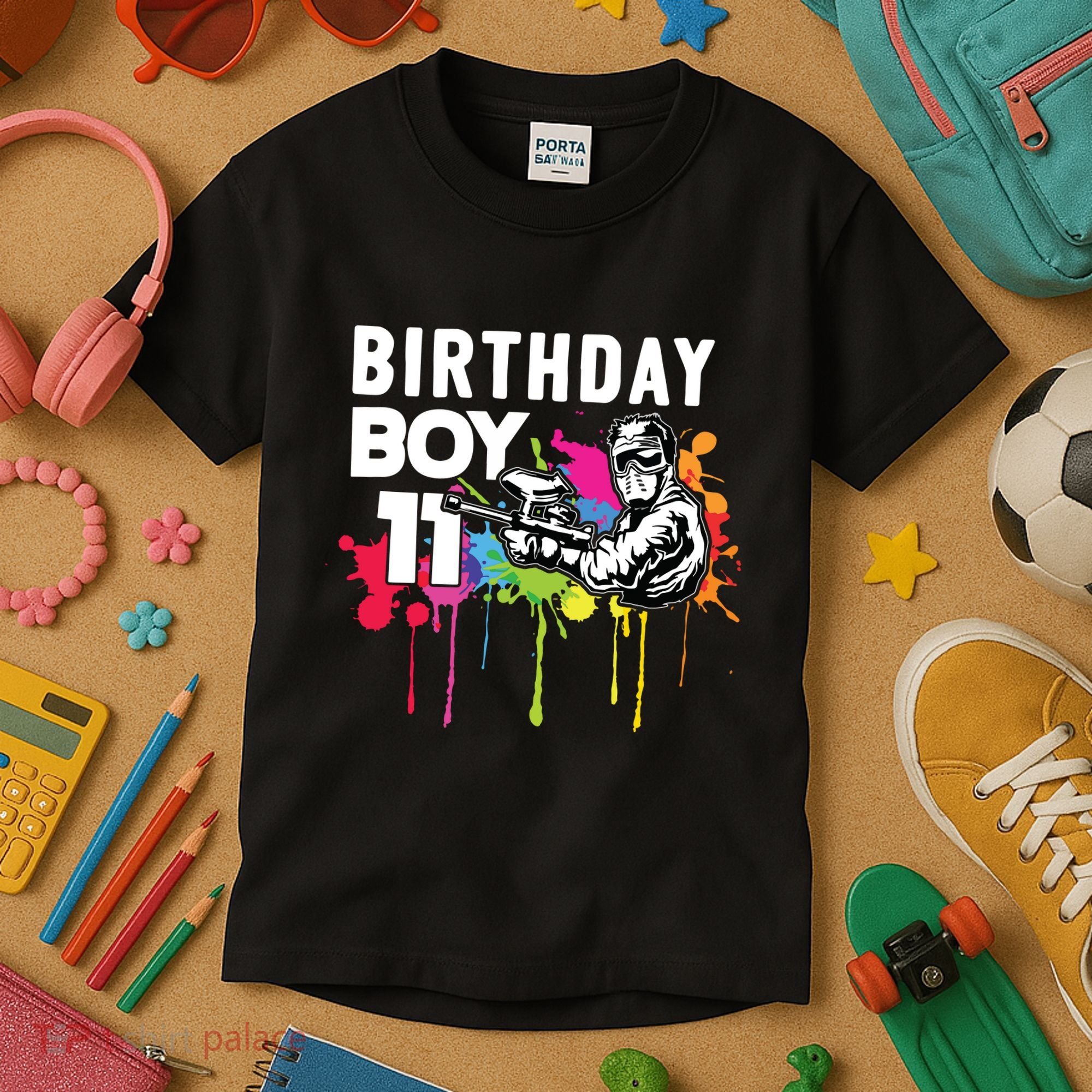 11 Years Old Paintballer Gear Gift 11th Paintball Birthday Kids T-Shirt