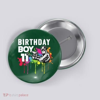 11 Years Old Paintballer Gear Gift 11th Paintball Birthday Button