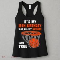 15 Year Old Happy 15th Birthday Basketball 15th Birthday Women's Tank Top thumb 3