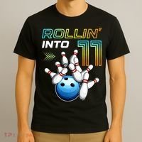 11 Year Old Bowling Retro Vintage 11th Birthday T-Shirt thumb 3
