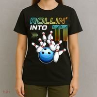 11 Year Old Bowling Retro Vintage 11th Birthday T-Shirt thumb 4