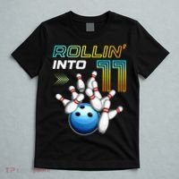11 Year Old Bowling Retro Vintage 11th Birthday T-Shirt thumb 5