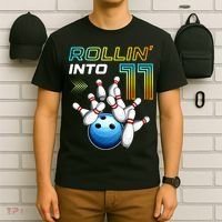 11 Year Old Bowling Retro Vintage 11th Birthday T-Shirt thumb 6