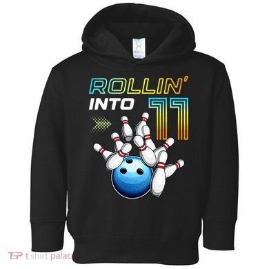 11 Year Old Bowling Retro Vintage 11th Birthday Toddler Hoodie