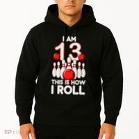 13 Year Old Bowling Party 13th Birthday Is How I Roll Hoodie thumb 2