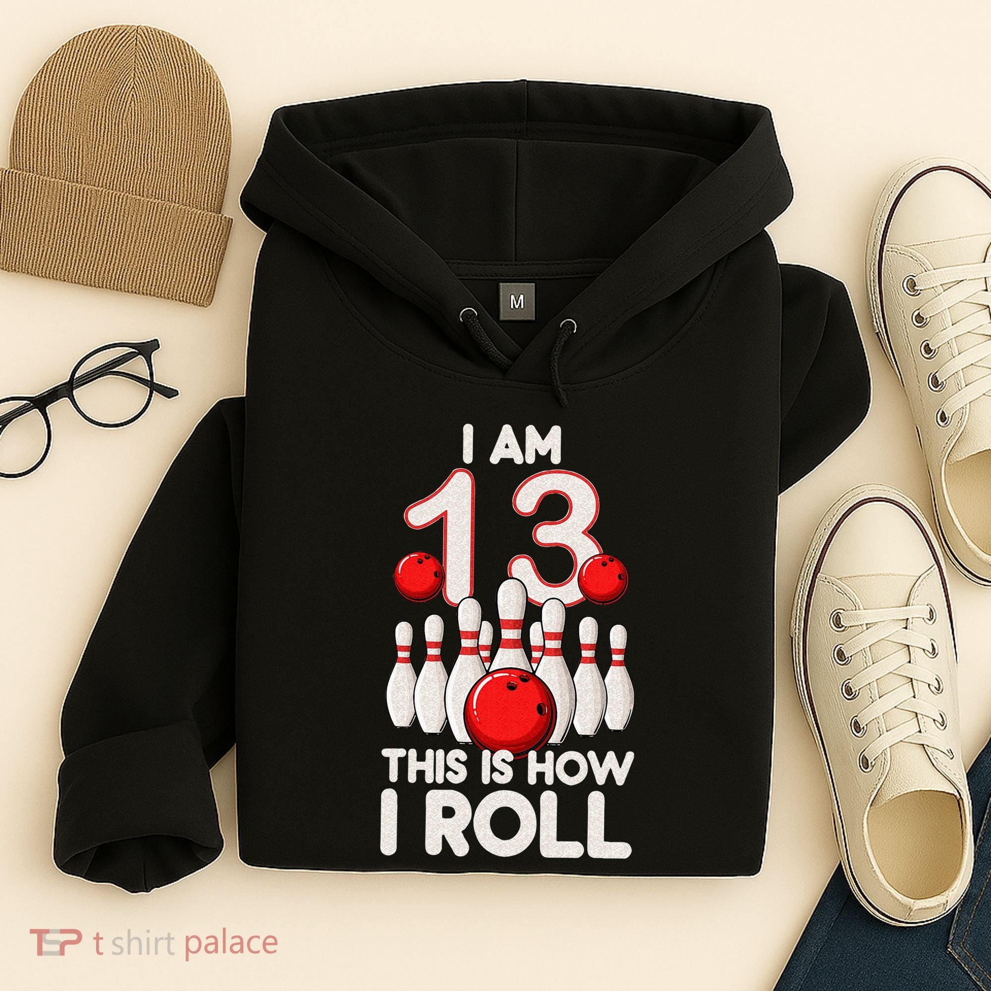 13 Year Old Bowling Party 13th Birthday Is How I Roll Hoodie