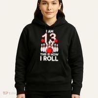 13 Year Old Bowling Party 13th Birthday Is How I Roll Hoodie thumb 5