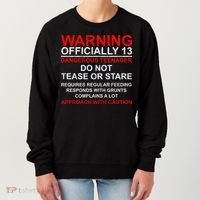 13 Years Old Warning Dangerous Teenager 13th Birthday Women's Sweatshirt thumb 0