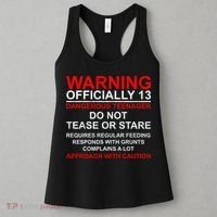 13 Years Old Warning Dangerous Teenager 13th Birthday Women's Tank Top thumb 3