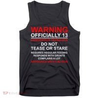13 Years Old Warning Dangerous Teenager 13th Birthday Tank Top thumb 0