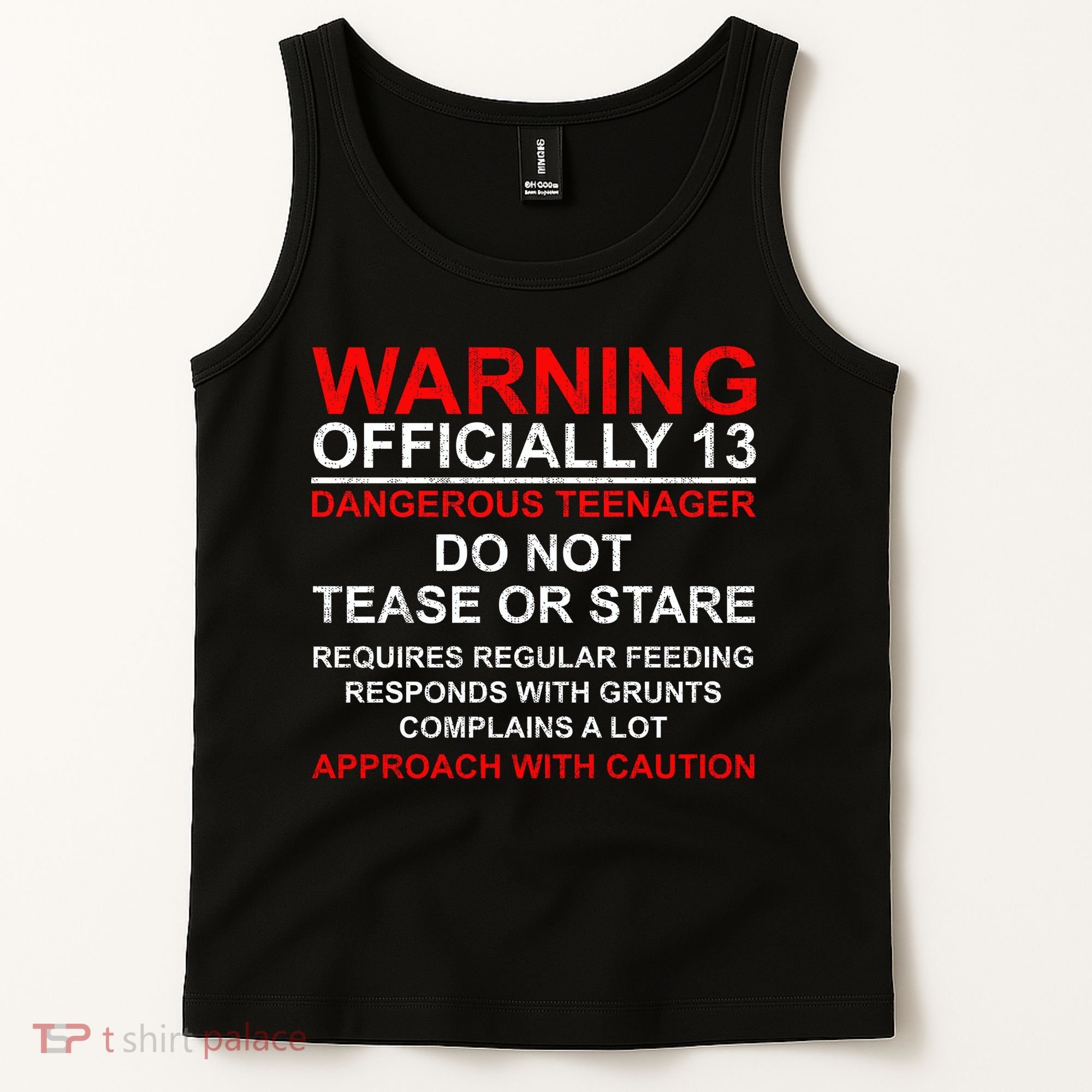 13 Years Old Warning Dangerous Teenager 13th Birthday Tank Top