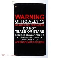 13 Years Old Warning Dangerous Teenager 13th Birthday Golf Towel thumb 0