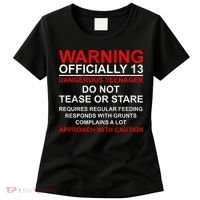 13 Years Old Warning Dangerous Teenager 13th Birthday Women's T-Shirt thumb 0