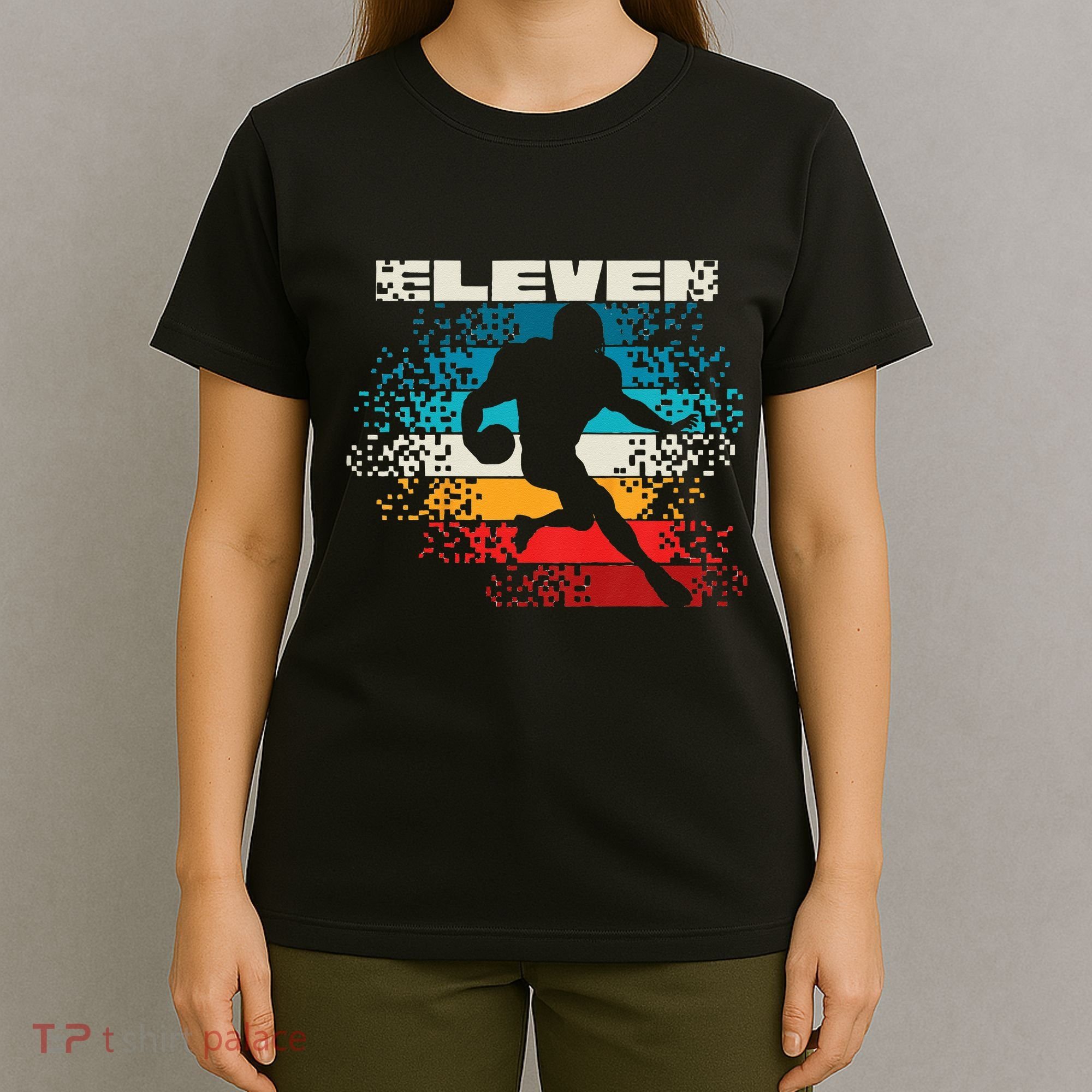 11 Year Old 11th Vintage Retro Football Birthday Party T-Shirt