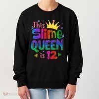 12 Year Old Gift This Slime Queen Is 12th Birthday N Women's Sweatshirt thumb 0