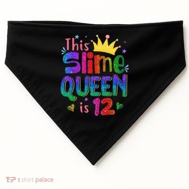 12 Year Old Gift This Slime Queen Is 12th Birthday N USA-Made Doggie Bandana