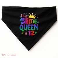 12 Year Old Gift This Slime Queen Is 12th Birthday N USA-Made Doggie Bandana thumb 0