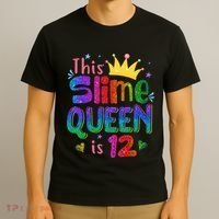 12 Year Old Gift This Slime Queen Is 12th Birthday N T-Shirt thumb 3