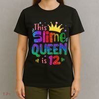 12 Year Old Gift This Slime Queen Is 12th Birthday N T-Shirt thumb 4