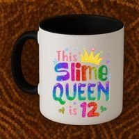 12 Year Old Gift This Slime Queen Is 12th Birthday N Coffee Mug thumb 2