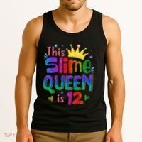 12 Year Old Gift This Slime Queen Is 12th Birthday N Tank Top thumb 3