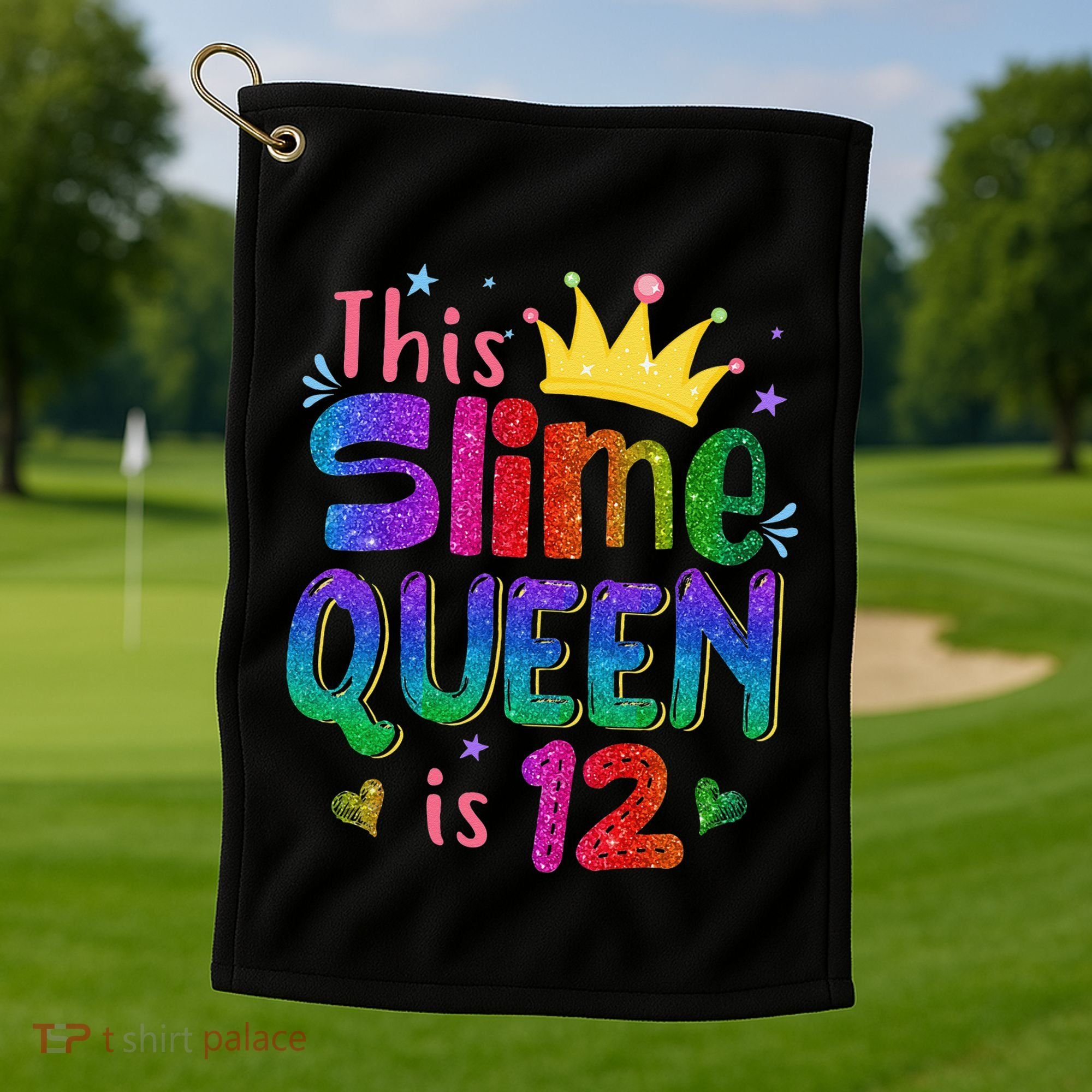 12 Year Old Gift This Slime Queen Is 12th Birthday N Golf Towel