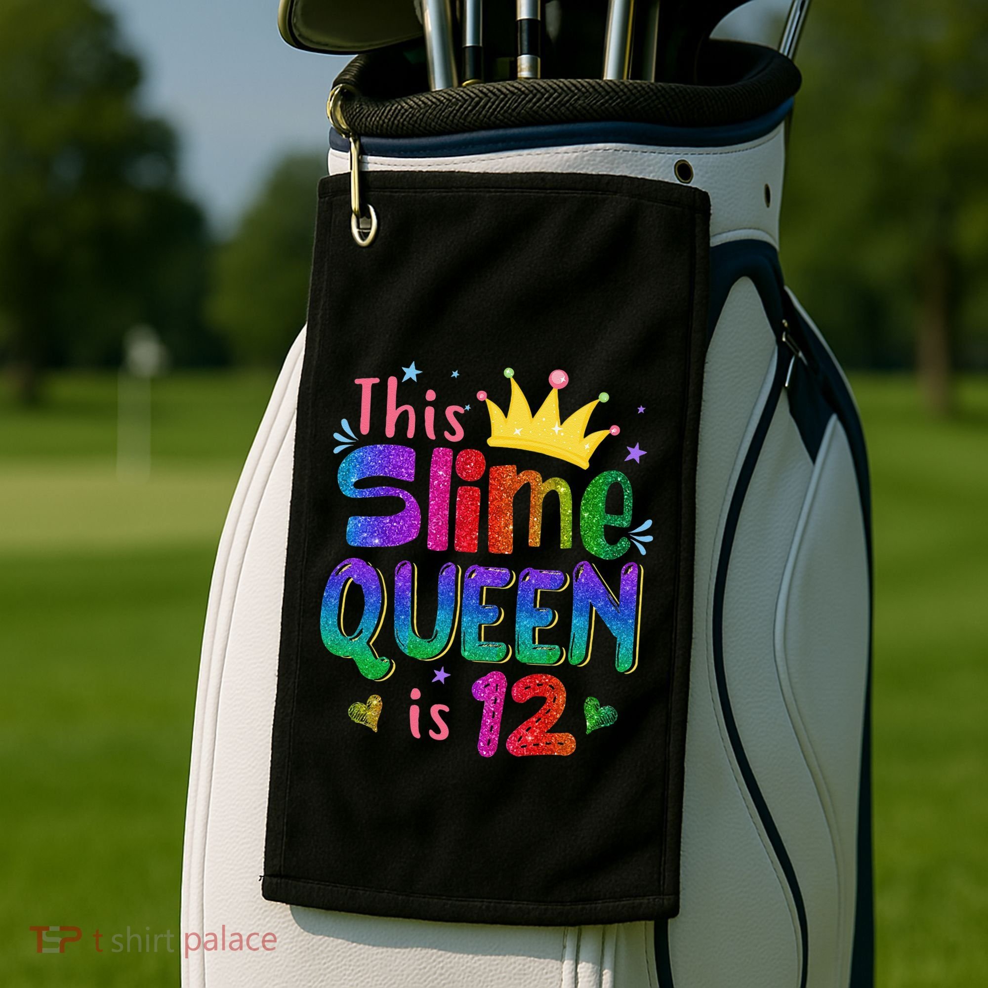 12 Year Old Gift This Slime Queen Is 12th Birthday N Golf Towel