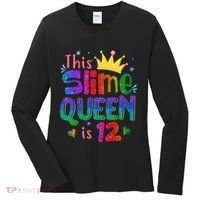 12 Year Old Gift This Slime Queen Is 12th Birthday N Women's Long Sleeve Shirt thumb 0