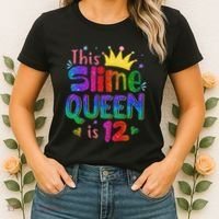 12 Year Old Gift This Slime Queen Is 12th Birthday N Women's T-Shirt thumb 2