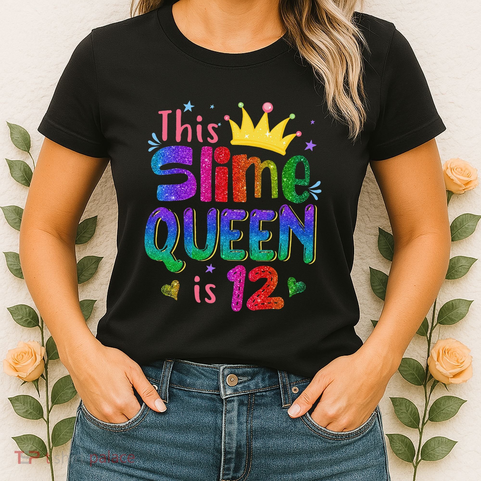 12 Year Old Gift This Slime Queen Is 12th Birthday N Women's T-Shirt